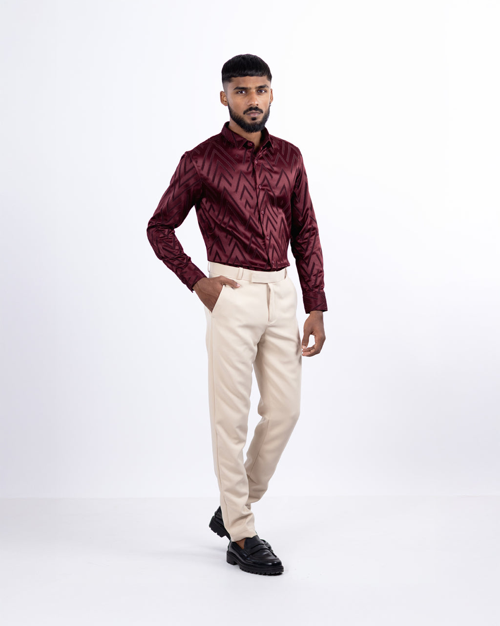 DESIGNER SHIRT ARROW | MAROON