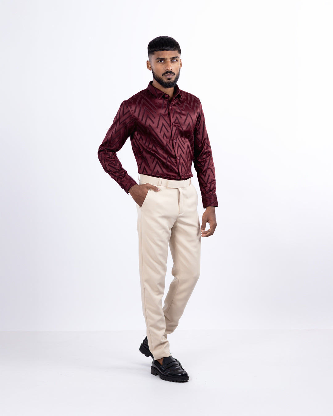 DESIGNER SHIRT ARROW | MAROON
