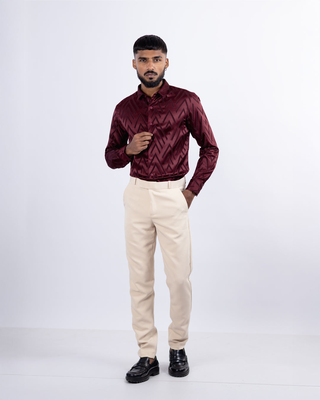 DESIGNER SHIRT ARROW | MAROON