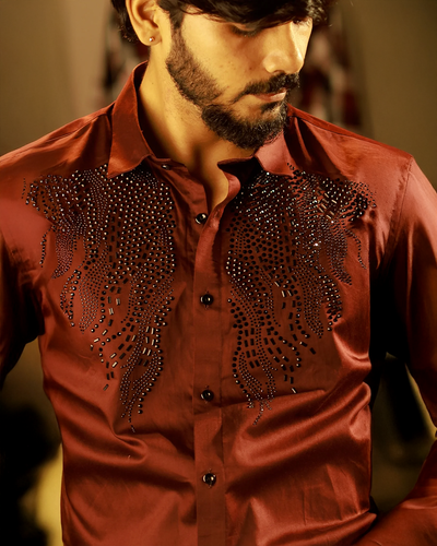 DESIGNER FIRE SHIRT | MAROON