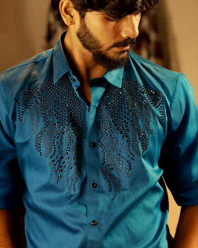 DESIGNER FIRE SHIRT | BLUE