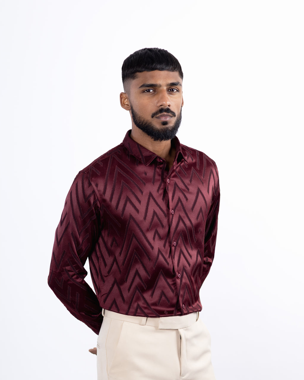 DESIGNER SHIRT ARROW | MAROON