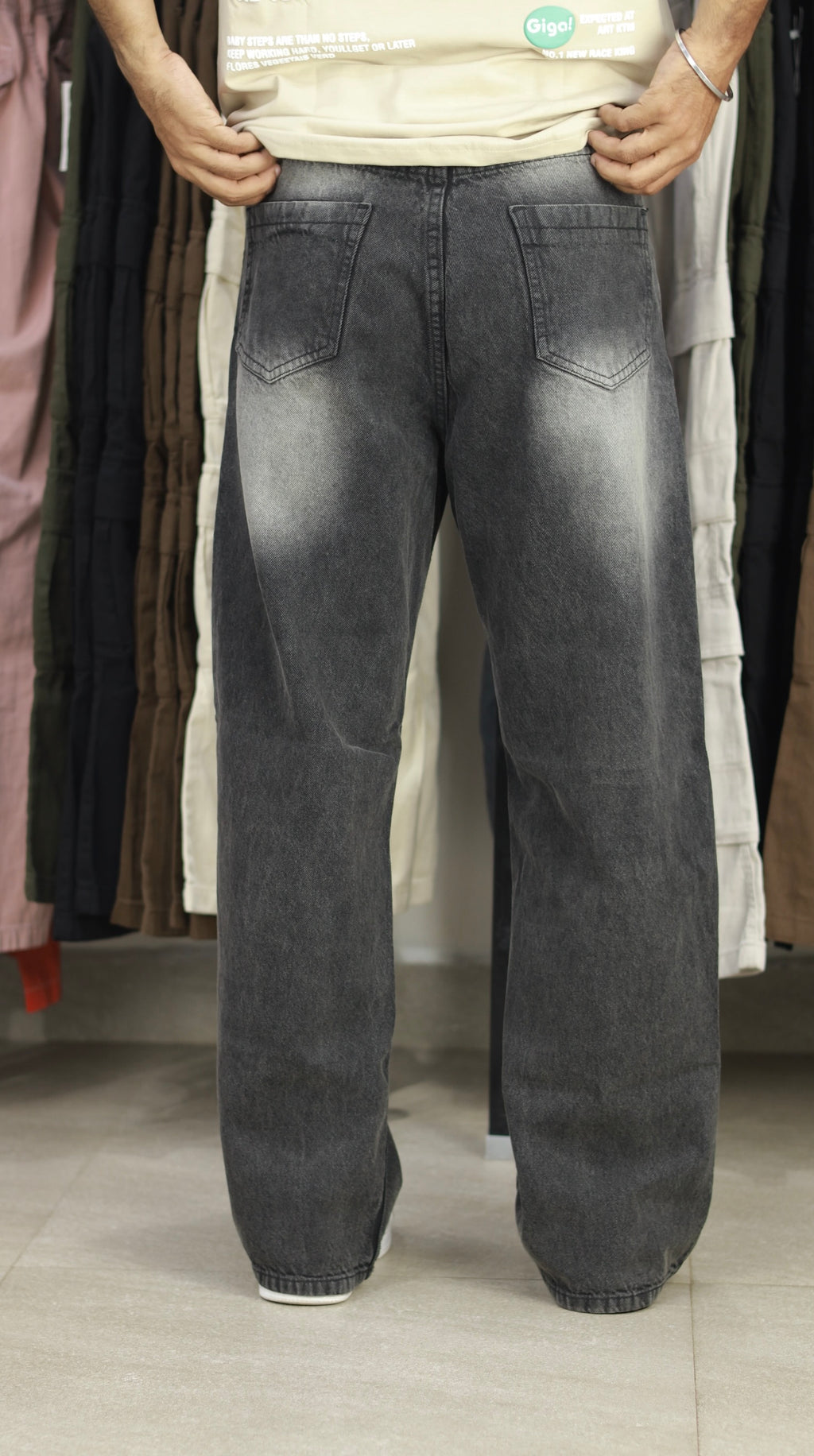 VINTAGE WASH BAGGY DENIM | BLACK
