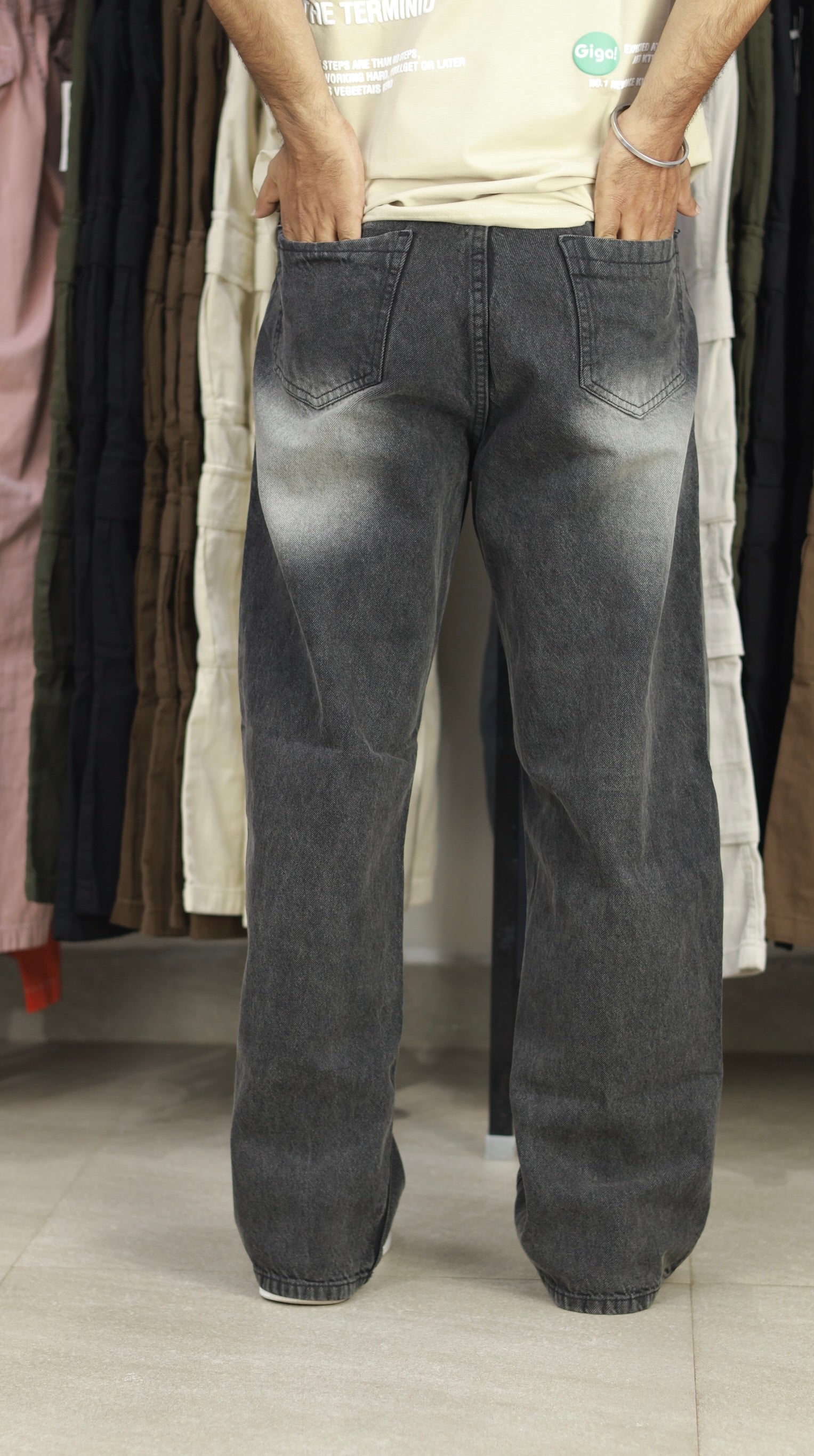 VINTAGE WASH BAGGY DENIM | BLACK