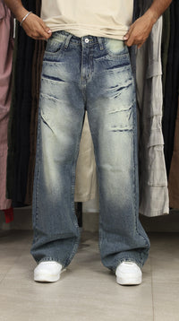 VINTAGE WASH BAGGY DENIM | BLUE