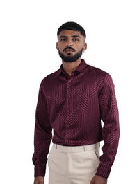 DESIGNER SHIRT STRIPES | MAROON