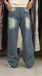 VINTAGE WASH BAGGY DENIM | BLUE