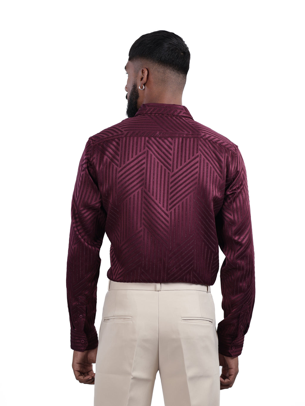 DESIGNER SHIRT STRIPES | MAROON