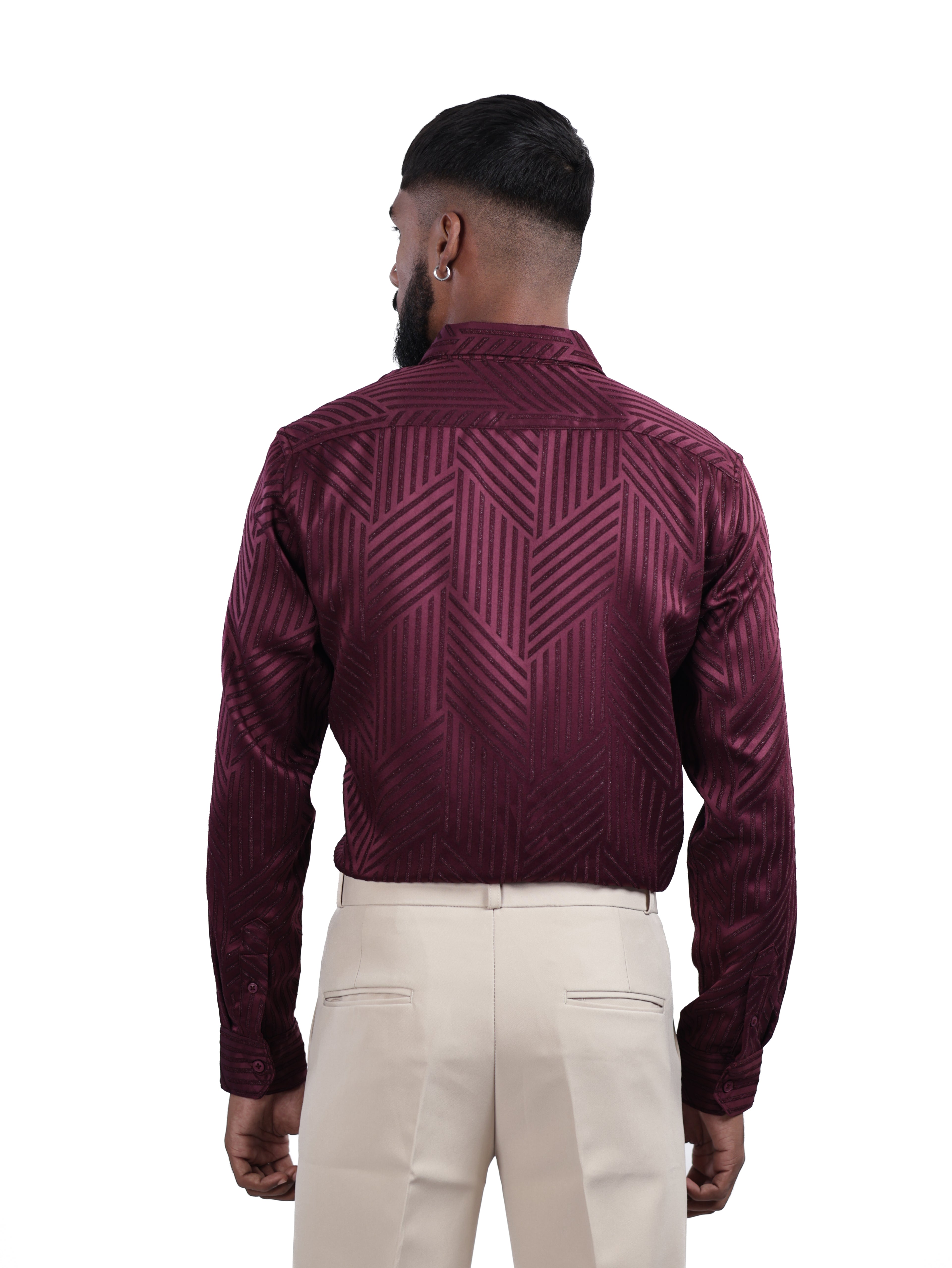 DESIGNER SHIRT STRIPES | MAROON