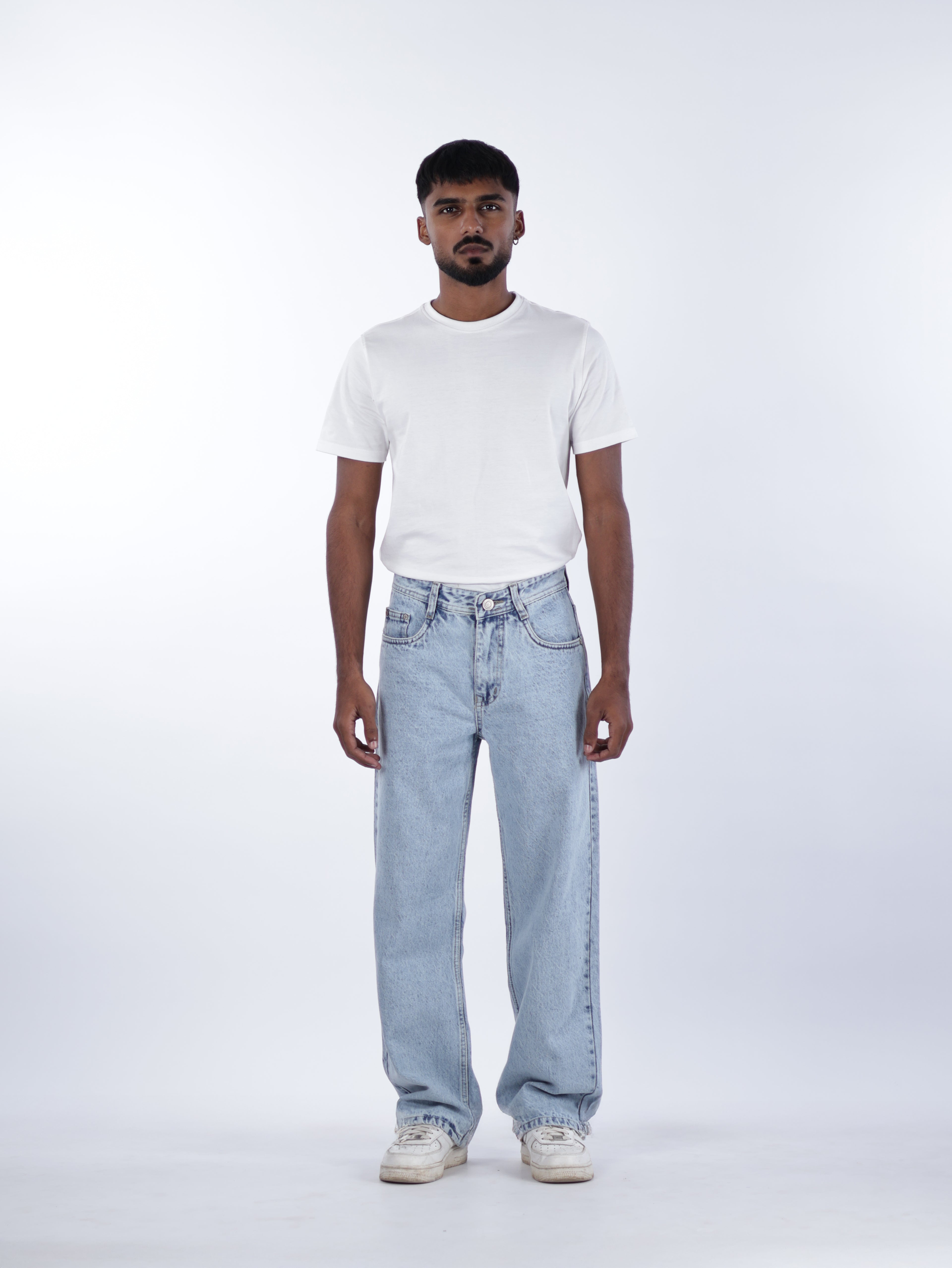 STRAIGHT FIT DENIMS | ICE BLUE