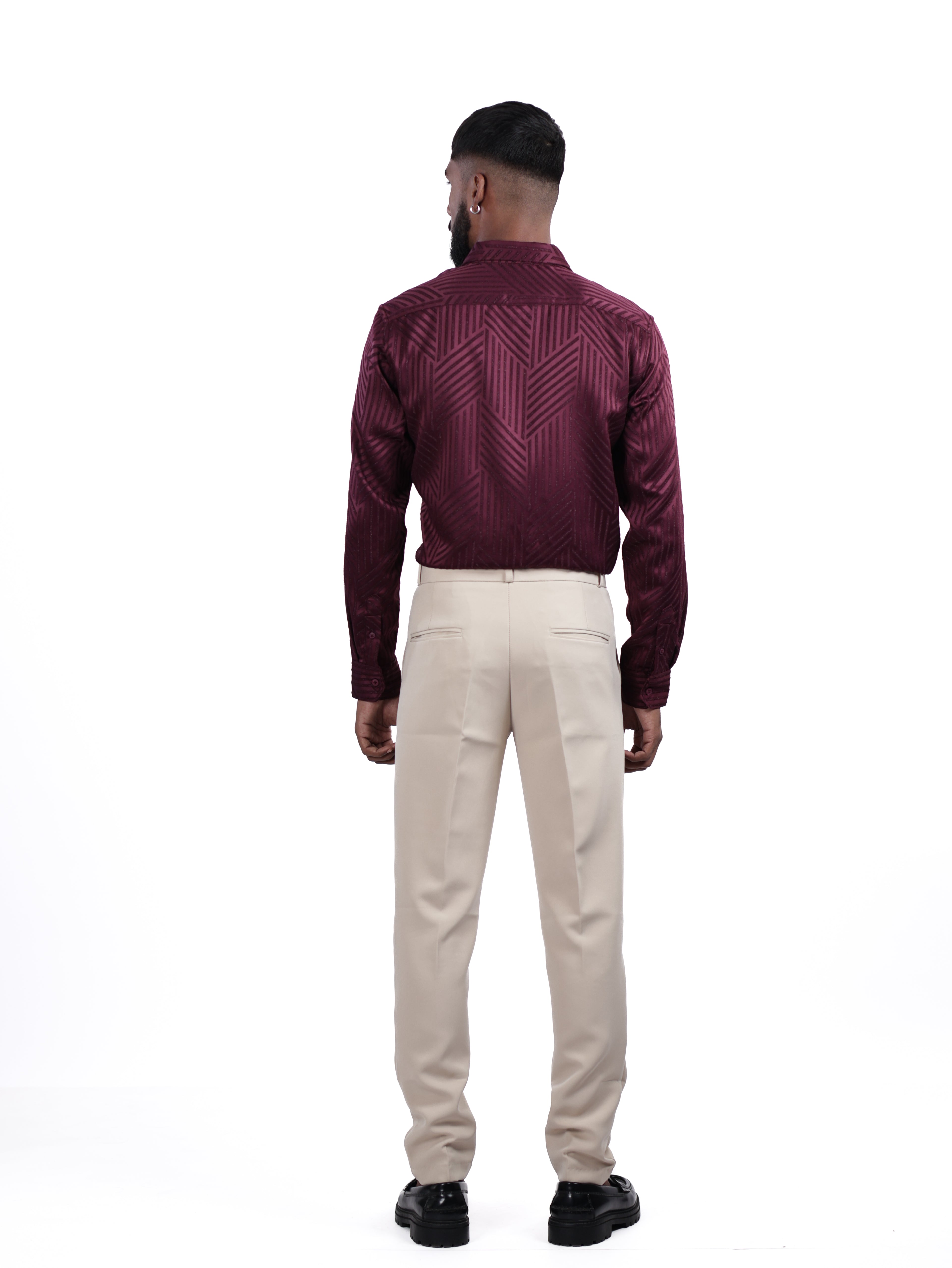 DESIGNER SHIRT STRIPES | MAROON