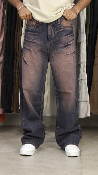 VINTAGE WASH BAGGY DENIM | ROSE GOLD