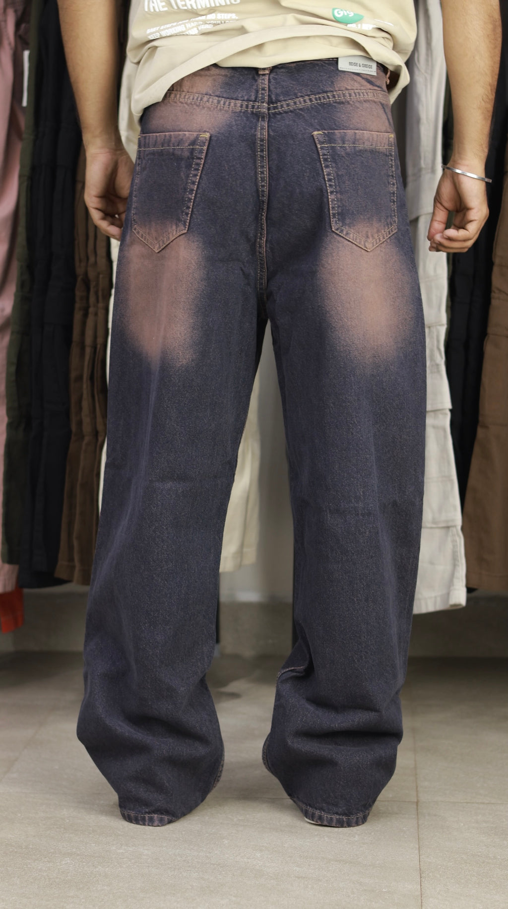 VINTAGE WASH BAGGY DENIM | ROSE GOLD