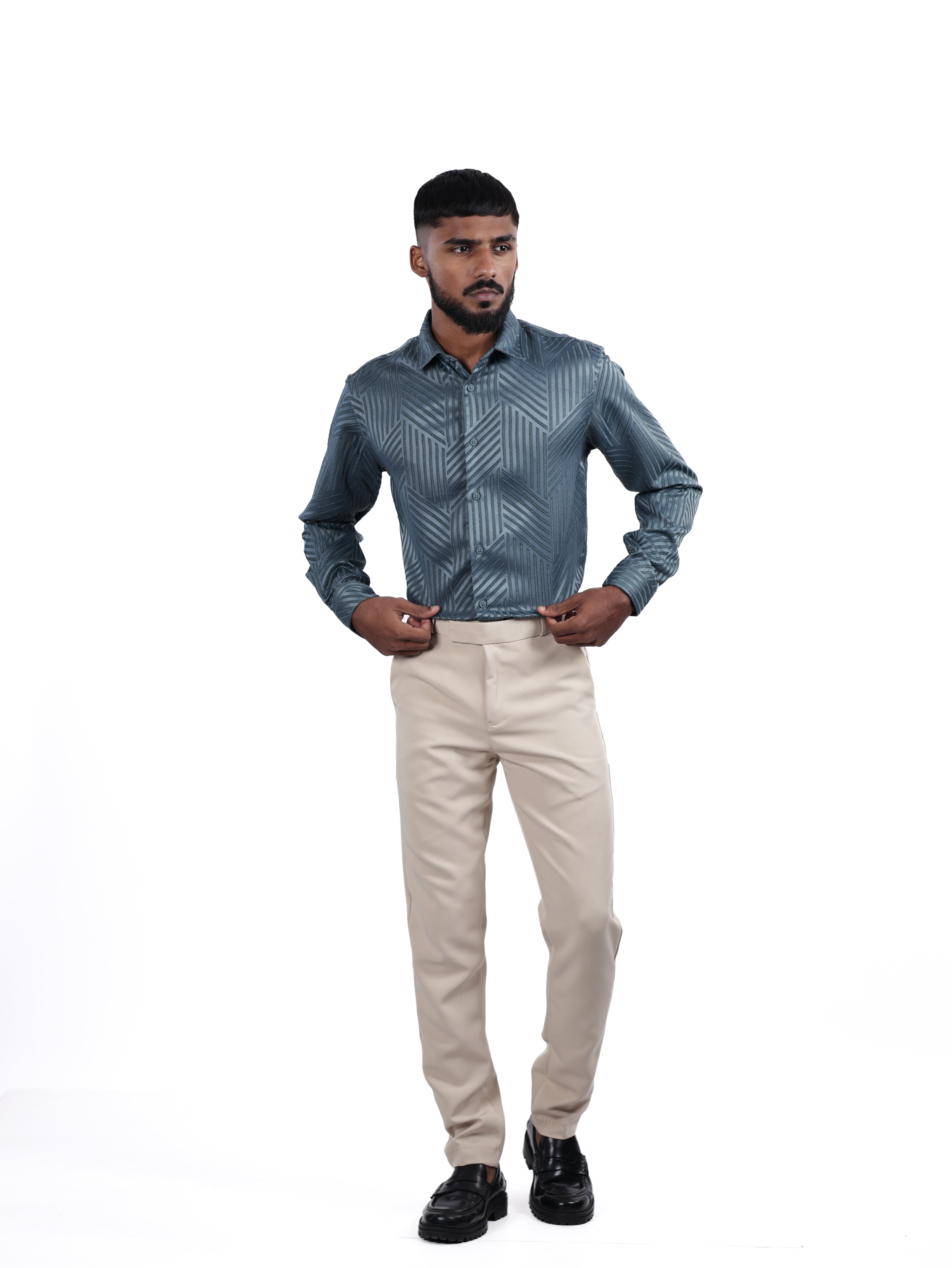 DESIGNER SHIRT STRIPES | BLUE