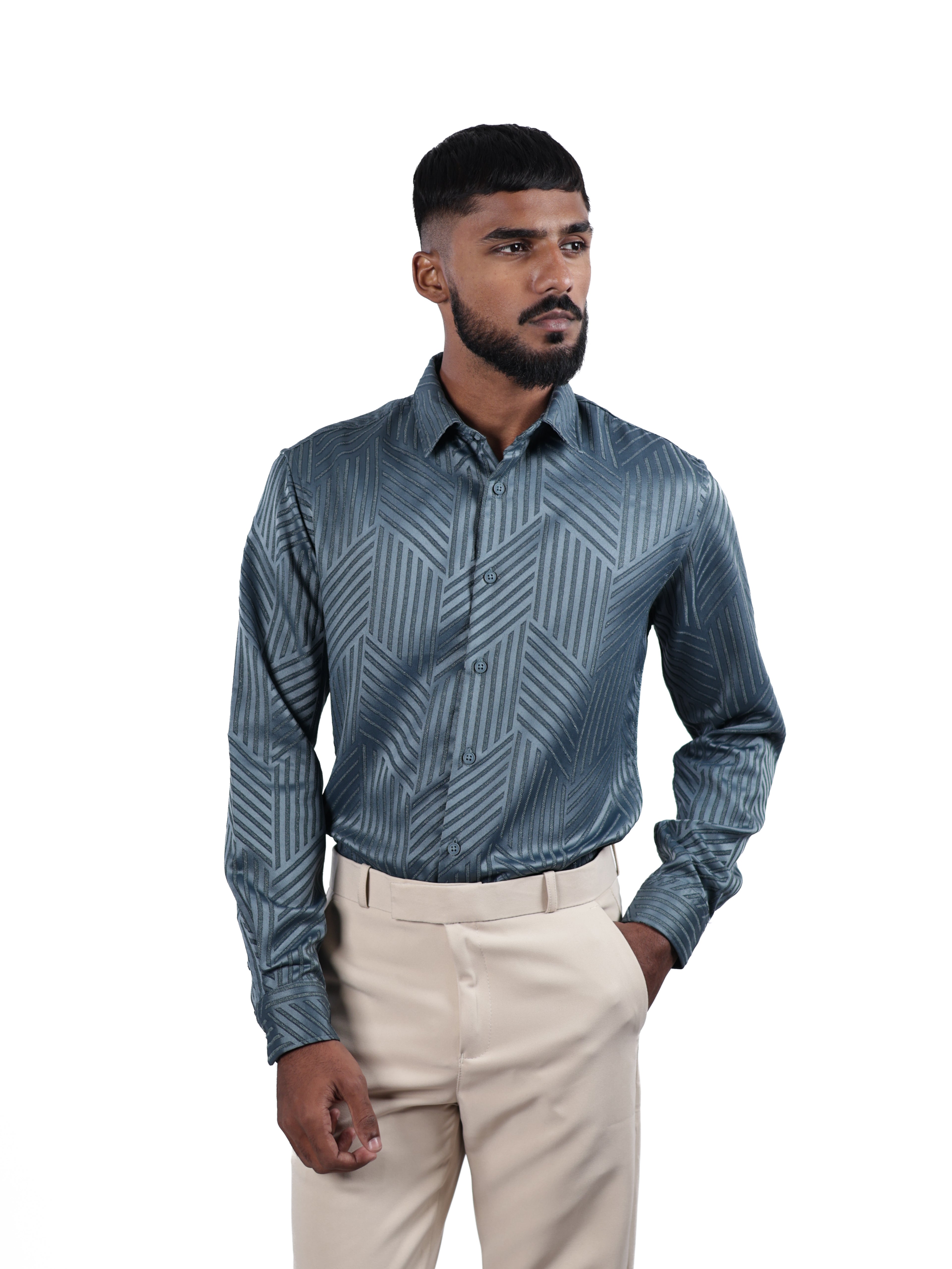 DESIGNER SHIRT STRIPES | BLUE