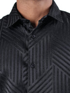 DESIGNER SHIRT STRIPES | BLACK