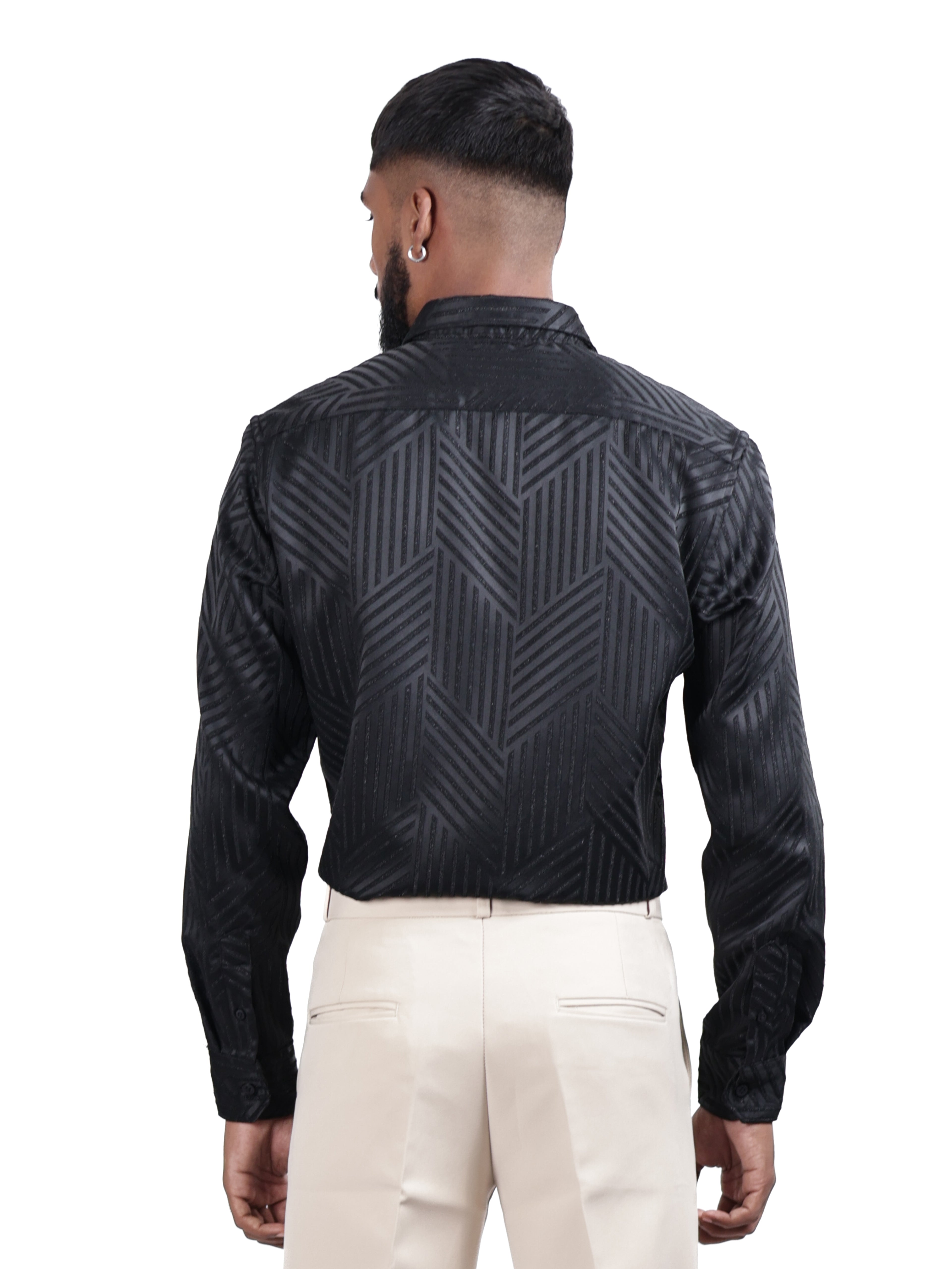 DESIGNER SHIRT STRIPES | BLACK