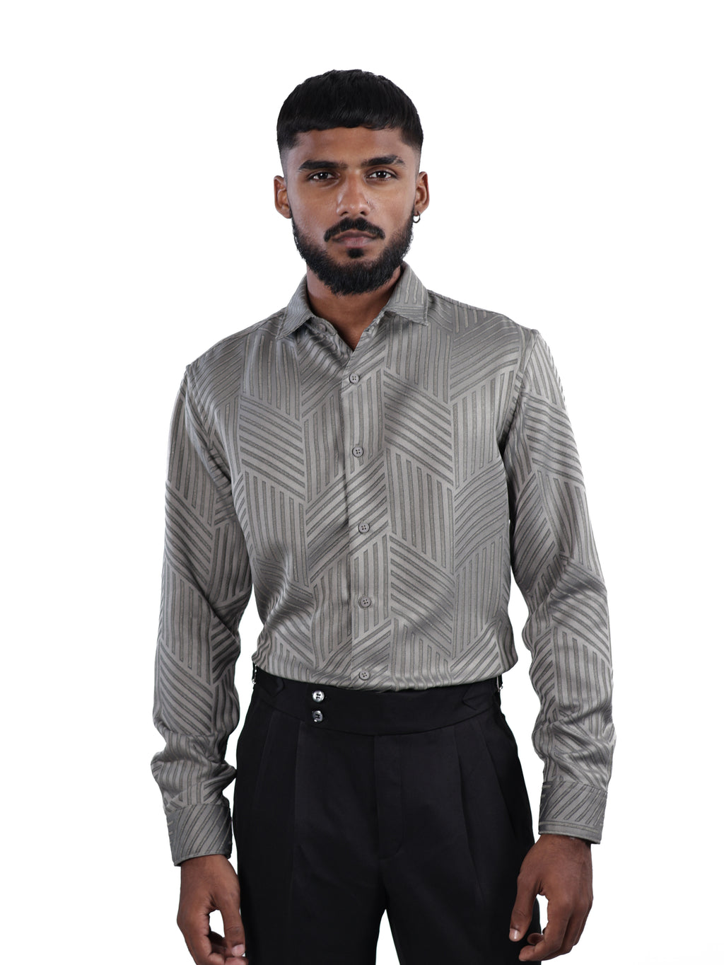 DESIGNER SHIRT STRIPES | GREY