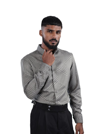DESIGNER SHIRT STRIPES | GREY