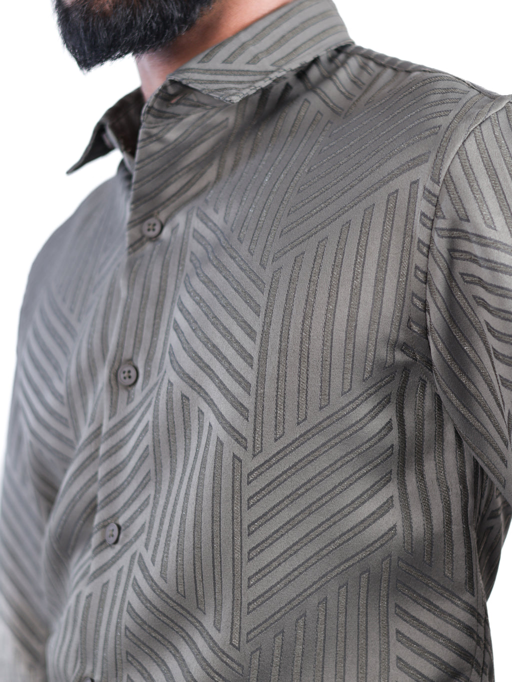 DESIGNER SHIRT STRIPES | GREY