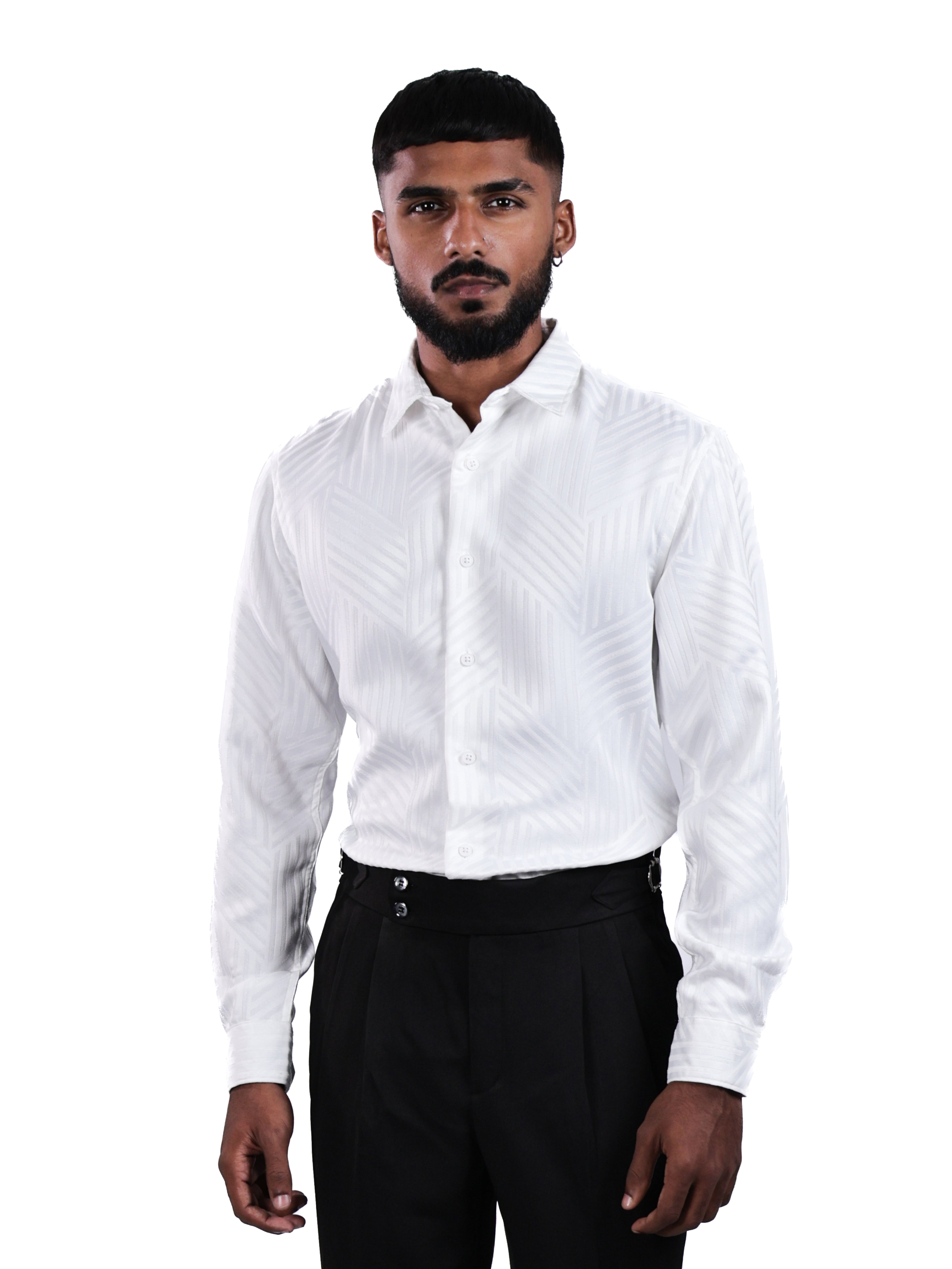 DESIGNER SHIRT STRIPES | WHITE