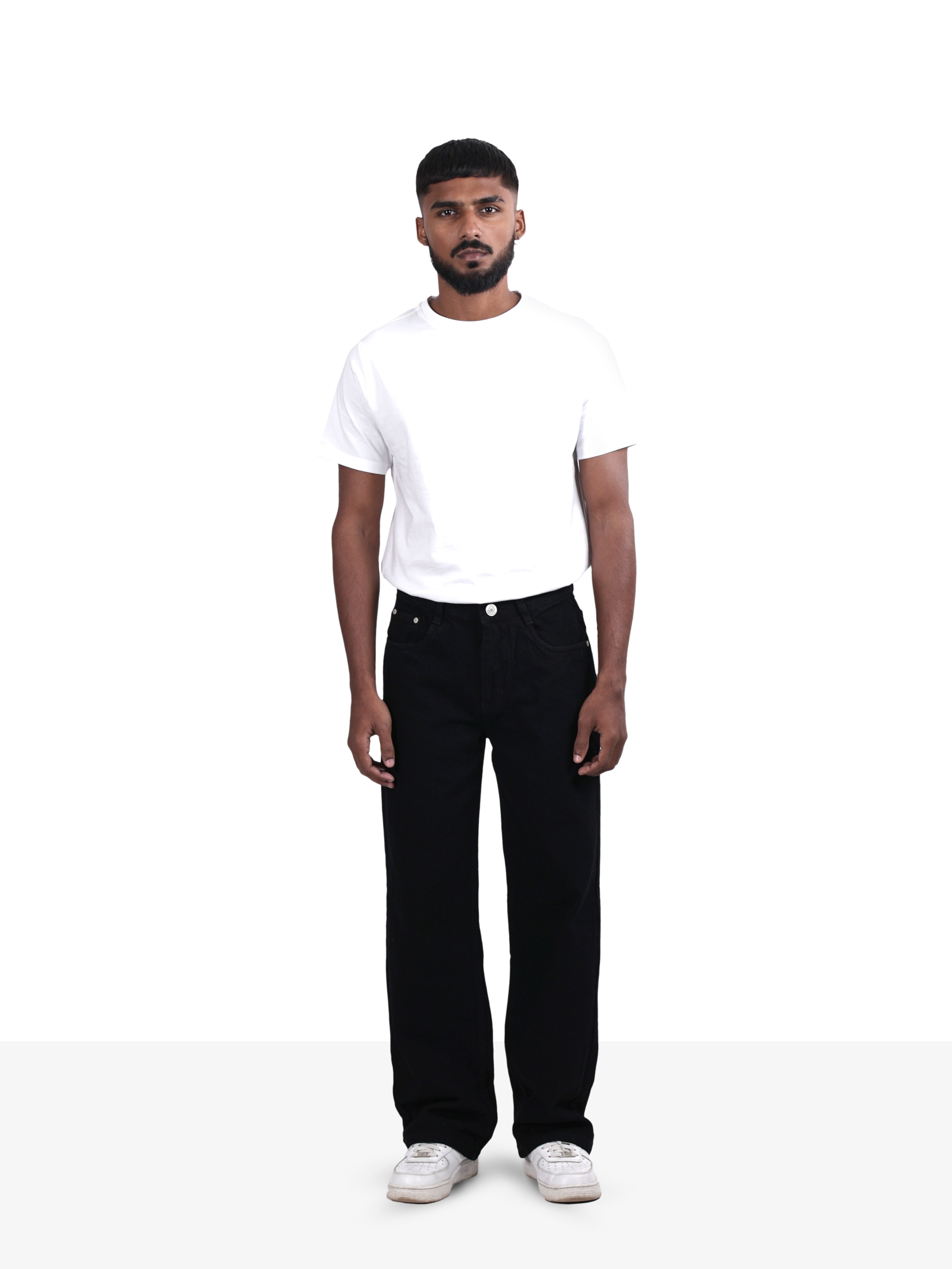STRAIGHT FIT DENIMS | BLACK