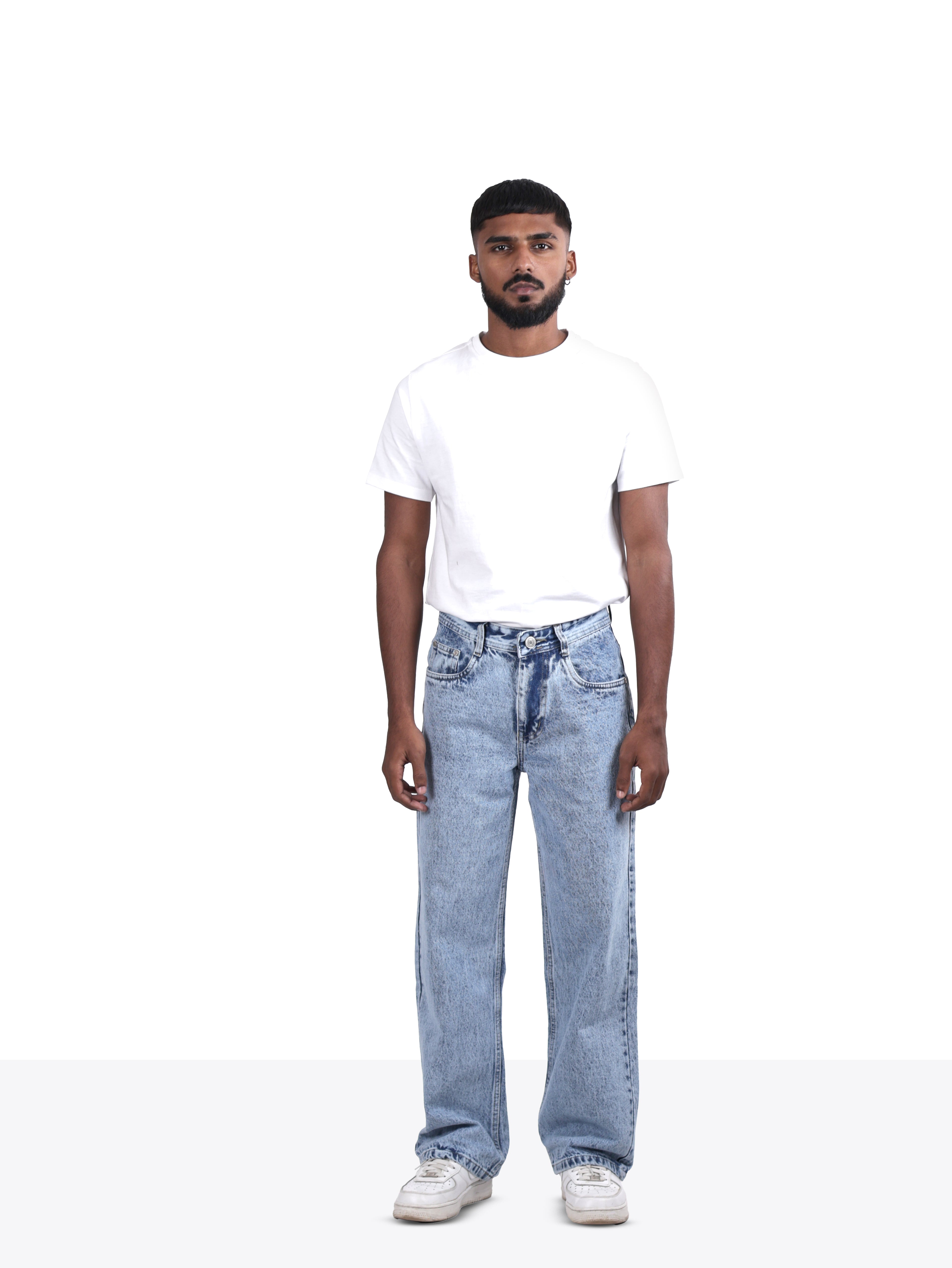 STRAIGHT FIT DENIMS | MID BLUE