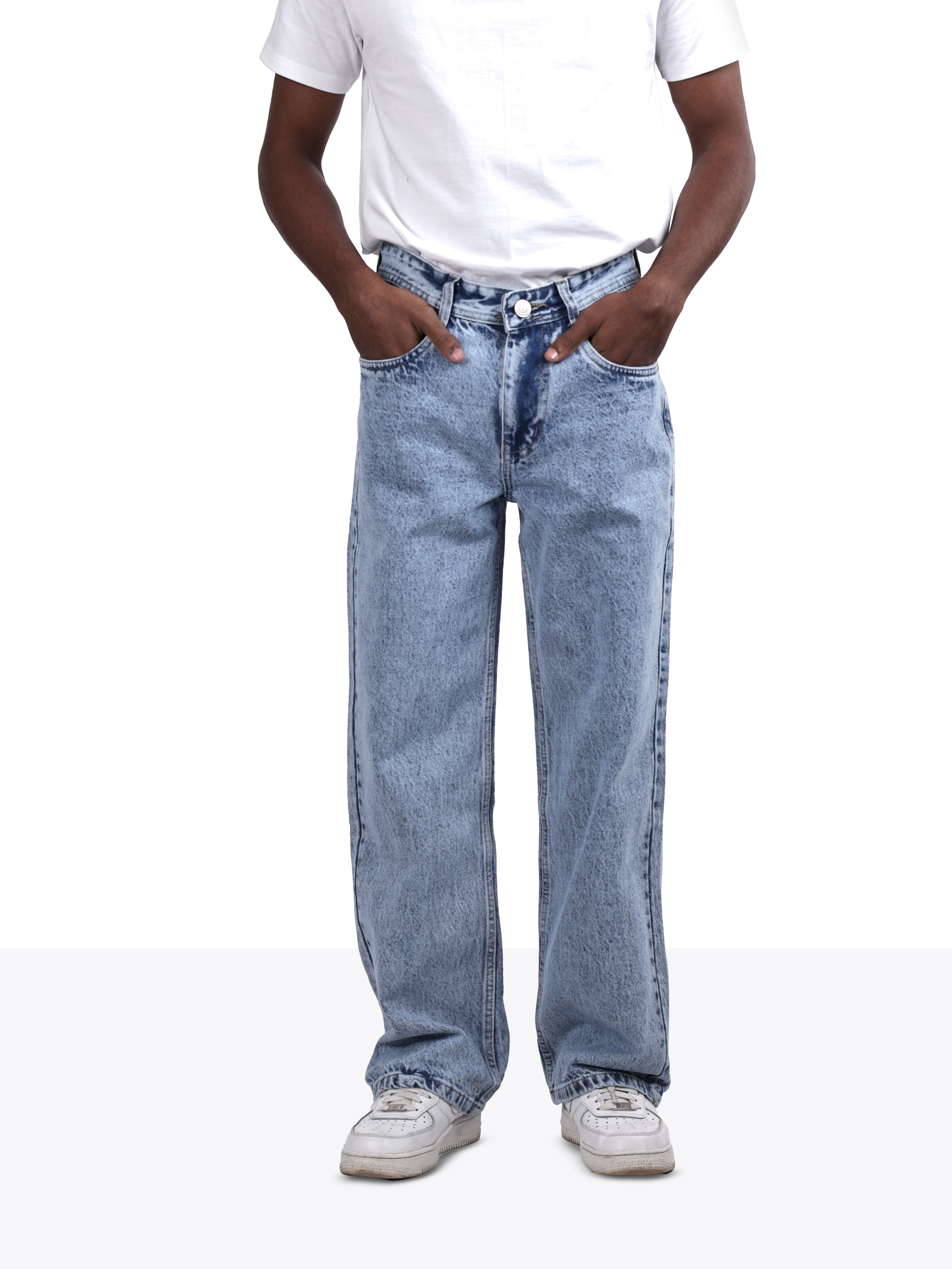 STRAIGHT FIT DENIMS | MID BLUE