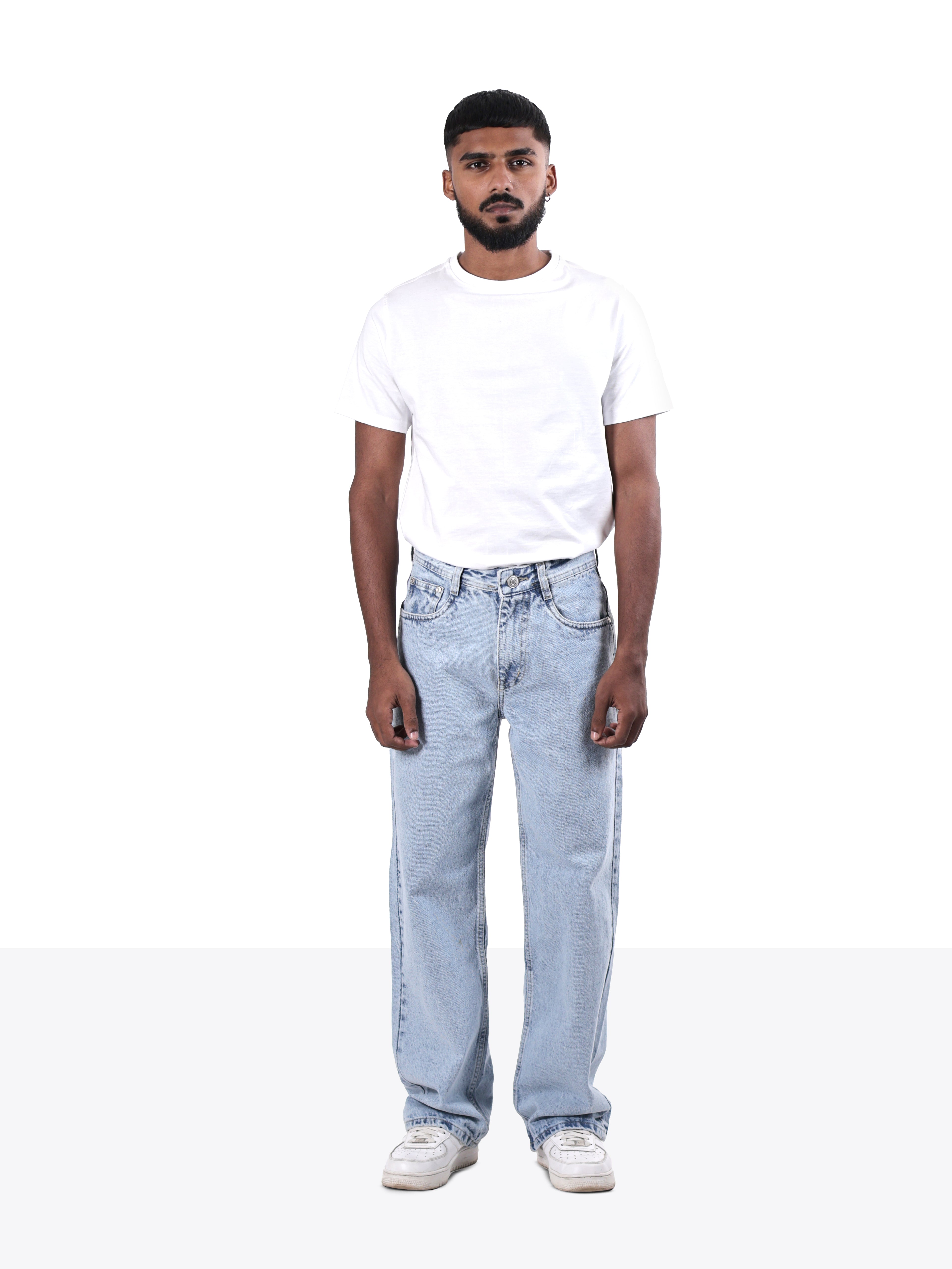 STRAIGHT FIT DENIMS | ICE BLUE
