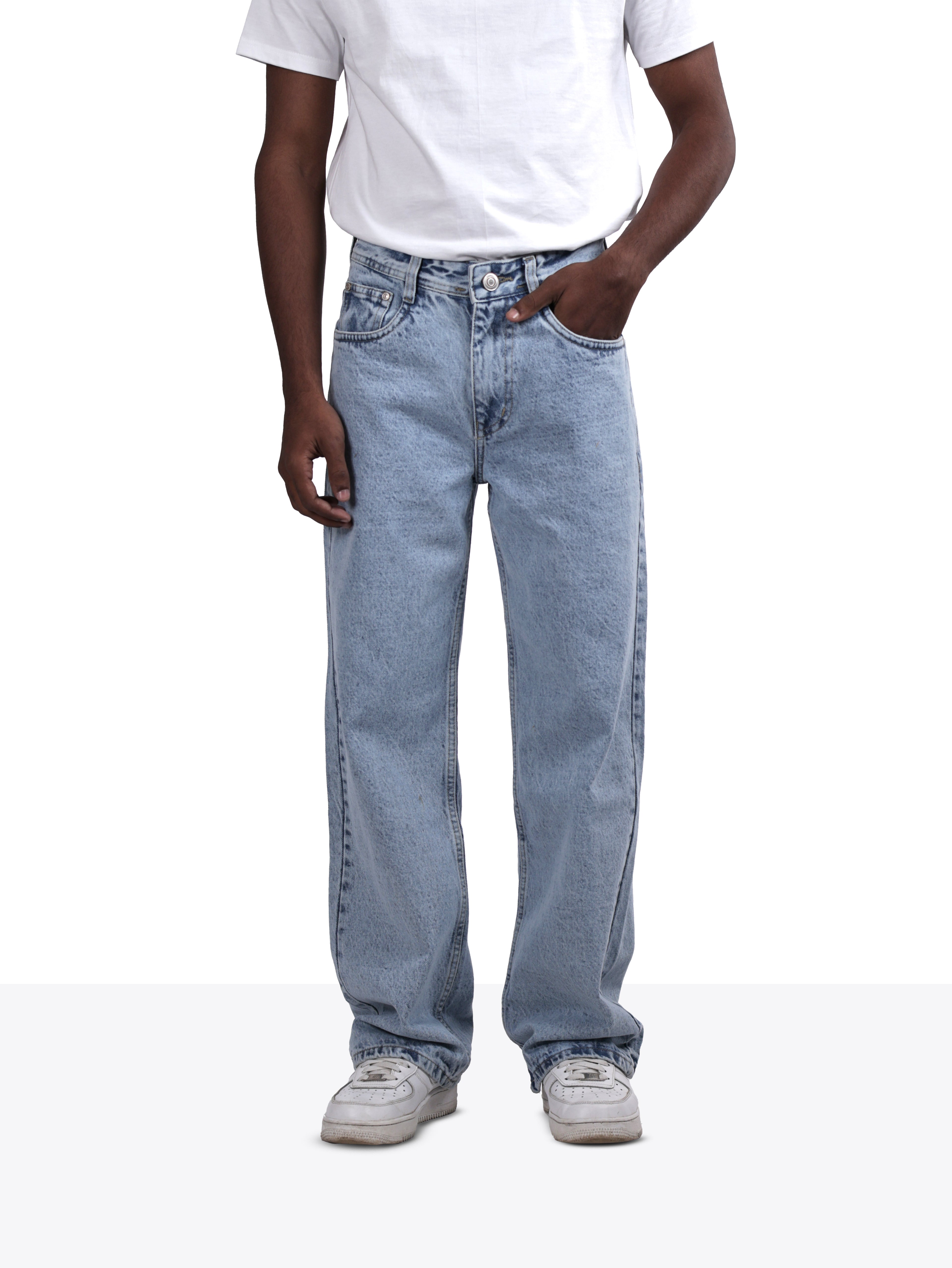 STRAIGHT FIT DENIMS | ICE BLUE