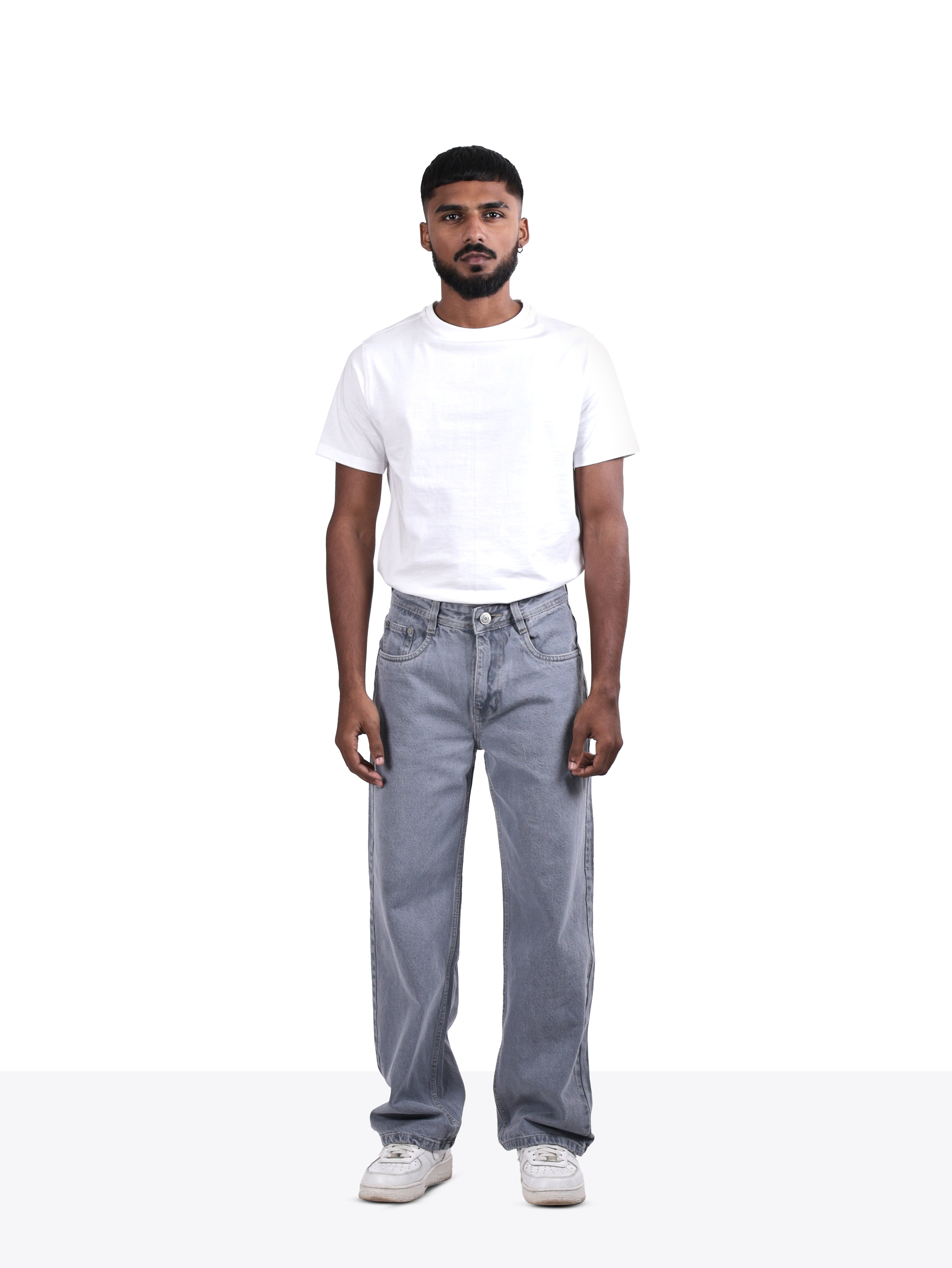 STRAIGHT FIT DENIMS | GREY