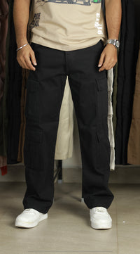 BAGGY COTTON CARGOS (BLACK)