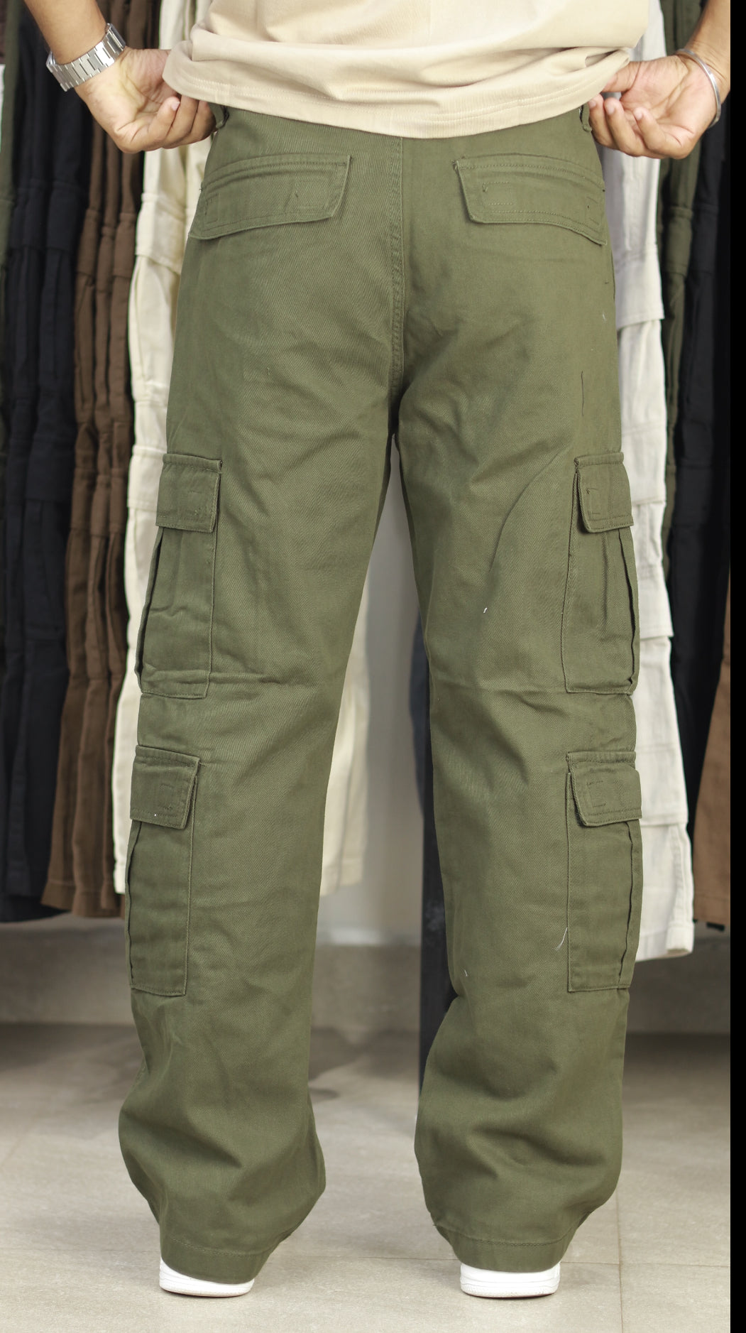 BAGGY COTTON CARGOS (GREEN)