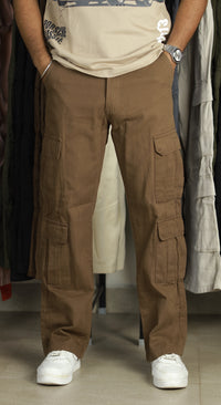 BAGGY COTTON CARGOS (BROWN)